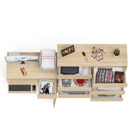 Комод большой МК1200 10-ть ящиков Мори и стол компьютерный МС-1 правый