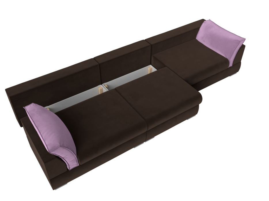 Диваны с ящиком для белья, Прямой диван Пекин Long, микровельвет