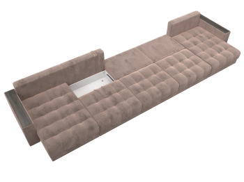 Диван П-образный с декором Лига-049 НПБ Мегалонг, велюр TOWER