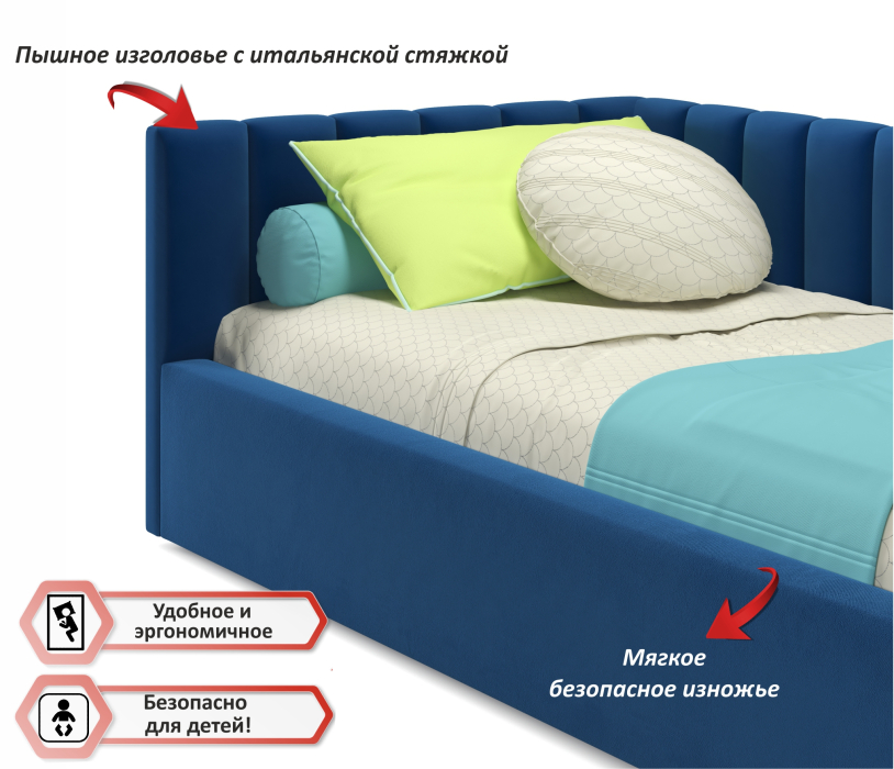 Мягкая кровать, Мягкая кровать-тахта Milena 900 подъемная с матрасом ГОСТ