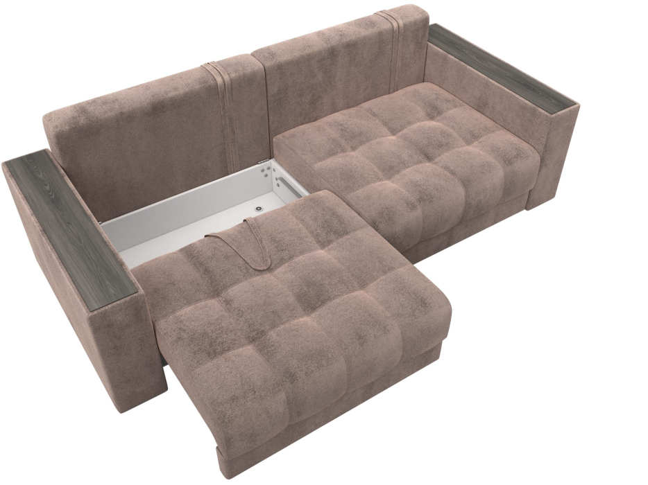 Диваны еврокнижки, Диван прямой с декором Лига-049 НПБ, велюр TOWER