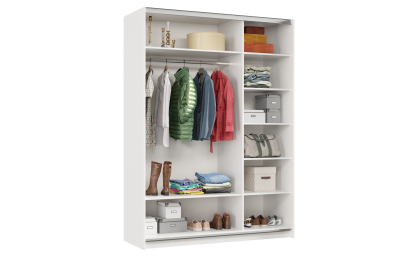 Шкаф-купе Smart 1622 2х дверный (фасады зеркало) профиль серебро