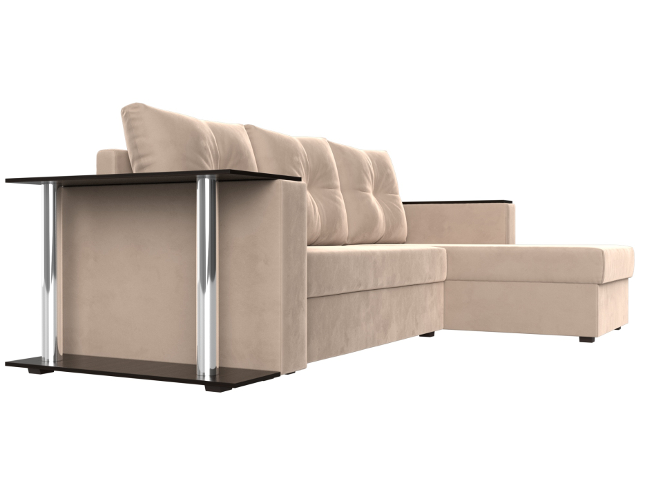 Диваны угловые в гостиную, Угловой диван Атланта правый угол, велюр