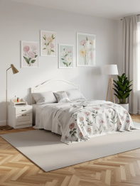 Кровать 1600 Ливерпуль с основанием и тумбой с полкой