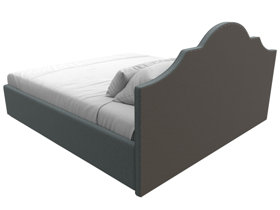 Мягкая кровать, Кровать интерьерная Афина 180, рогожка Амур