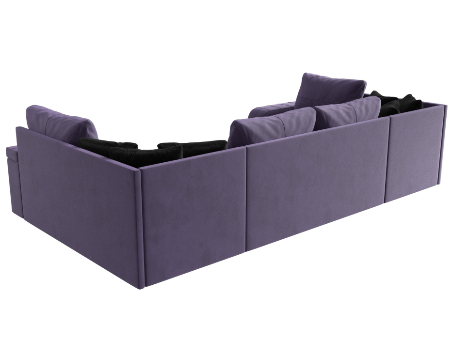 Диваны с ящиком для белья, П-образный диван Николь, велюр / экокожа