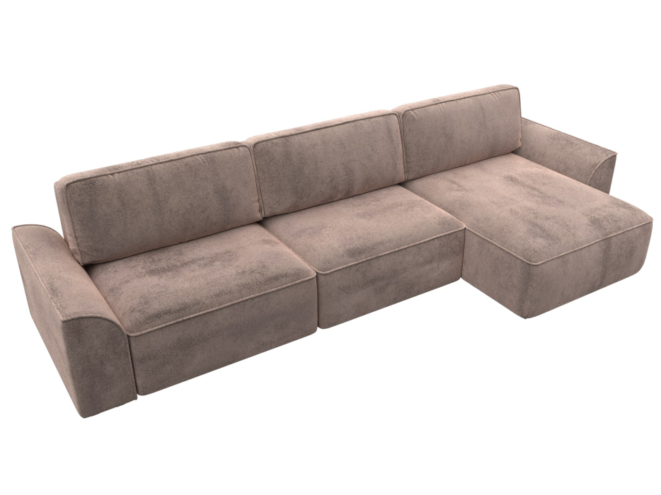 Диваны угловые в гостиную, Диван угловой Лига-048 НПБ лонг, велюр TOWER