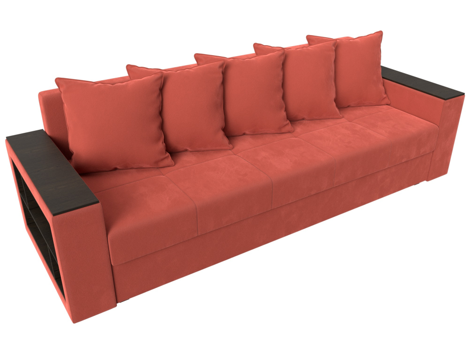 Диваны кровати со спальным местом, Диван прямой Дубай Лайт полки слева, микровельвет