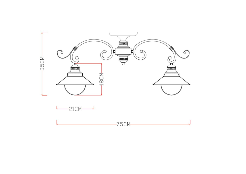 Люстра потолочная, Люстра потолочная GRAZIOSO 75см