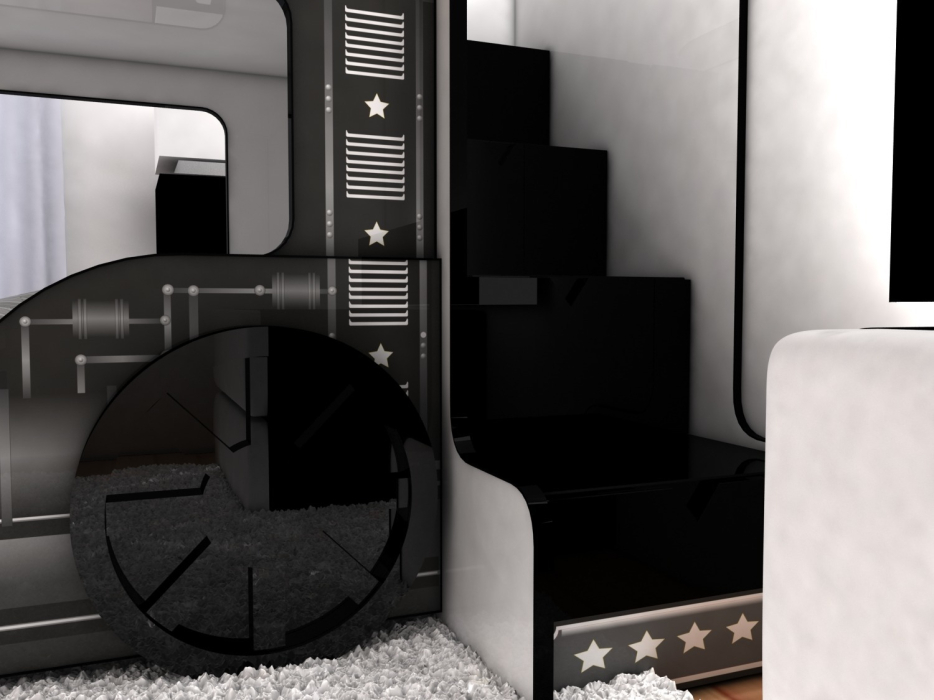 Кровати двухъярусные, Кровать Паровоз 2-х ярусная 