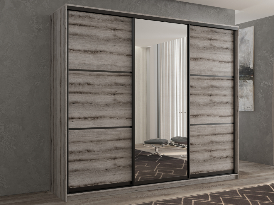 Шкафы-купе 3-х дверные, Шкаф-купе 3х дверный Кааппи 2 180х45