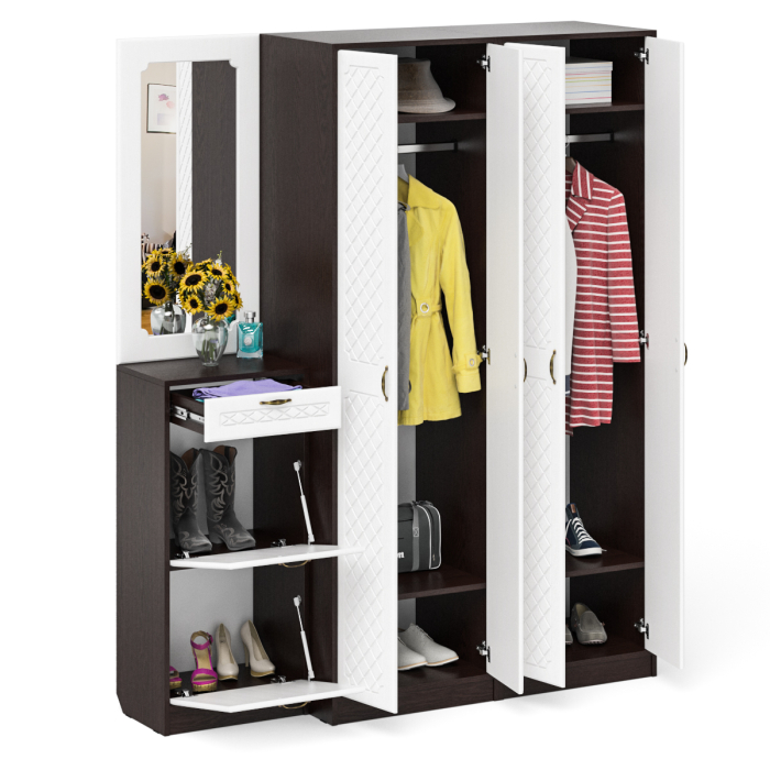 Прихожие, Модульная мебель в прихожую П-6 № 14 МДФ фрезеровка ромб