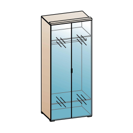 Шкаф Шаде ШК-2904, черный ясень, санторини белый