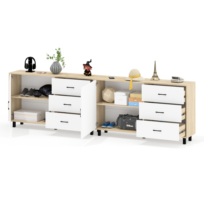 Комоды, Тумба-комод с двумя дверками и шестью ящиками 122-1504