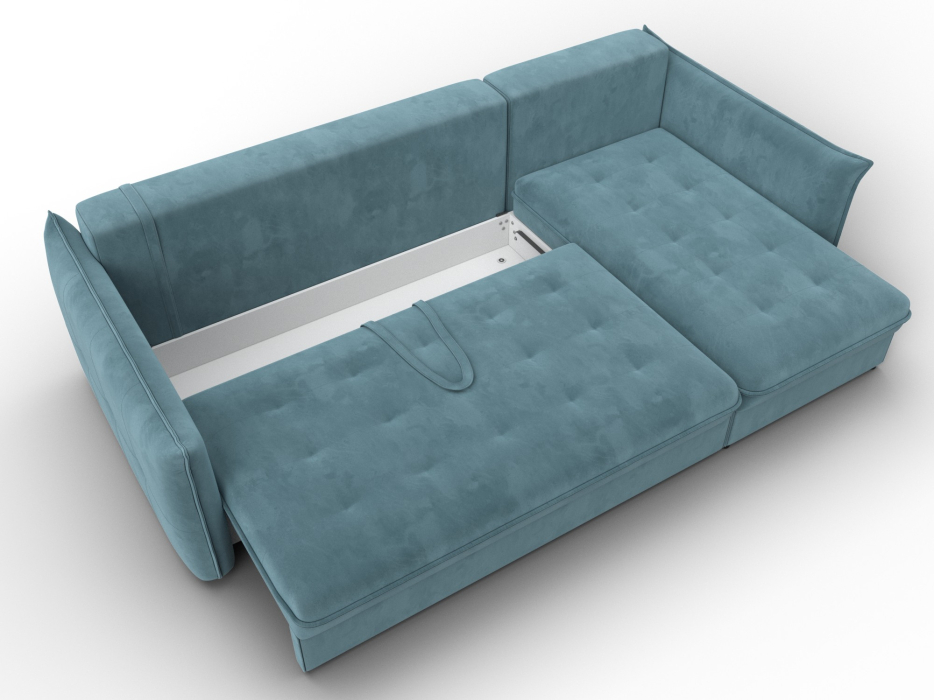 Диваны угловые в гостиную, Диван угловой Лига-100 НПБ угол универсальный, велюр SEVEN