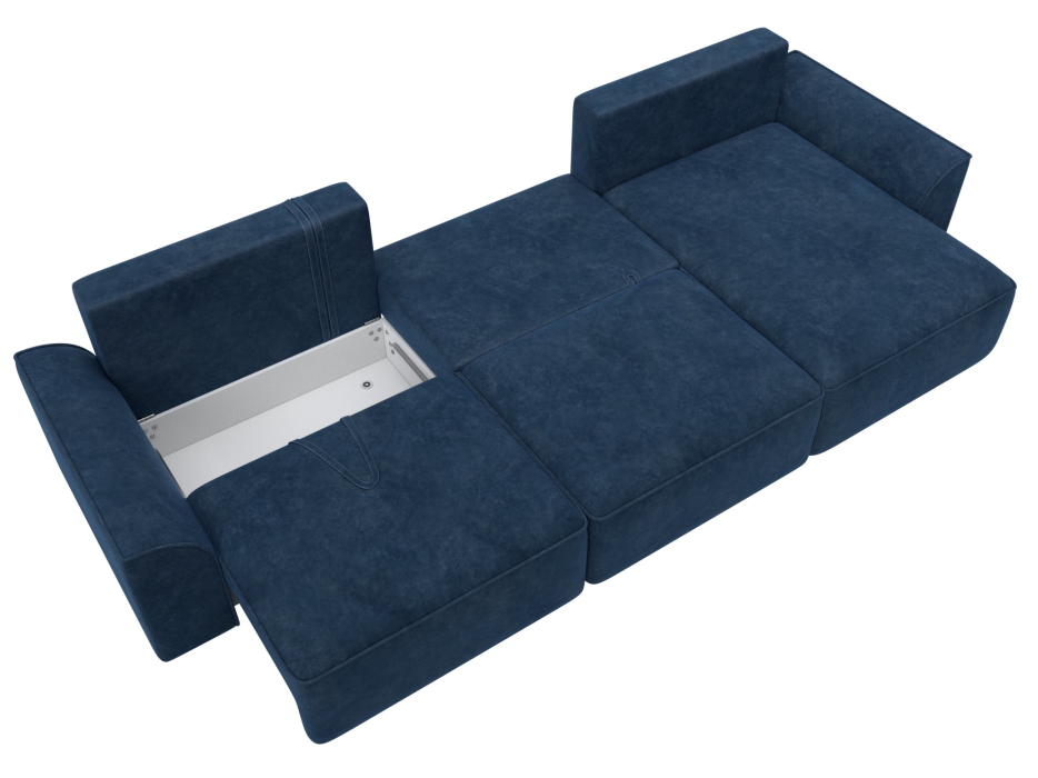 Диваны угловые в гостиную, Диван угловой Лига-048 НПБ лонг, велюр BRUT