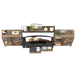 Трувор гостиная со стеллажами и полкой № 127