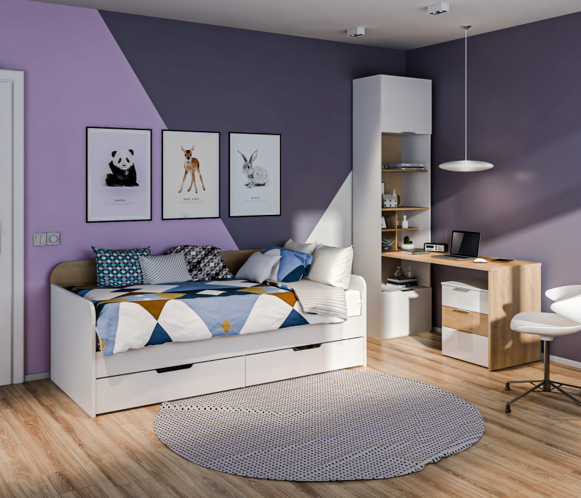 Для девочек, Мальта Детская комплект со столом и кроватью 900