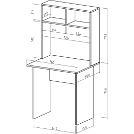 Письменный стол Лайт-1 с надстройкой