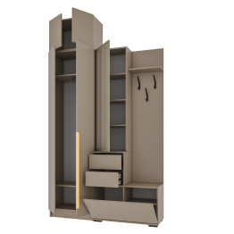 Прихожая Голд Бостон вешалка В2 со шкафом и антресолью