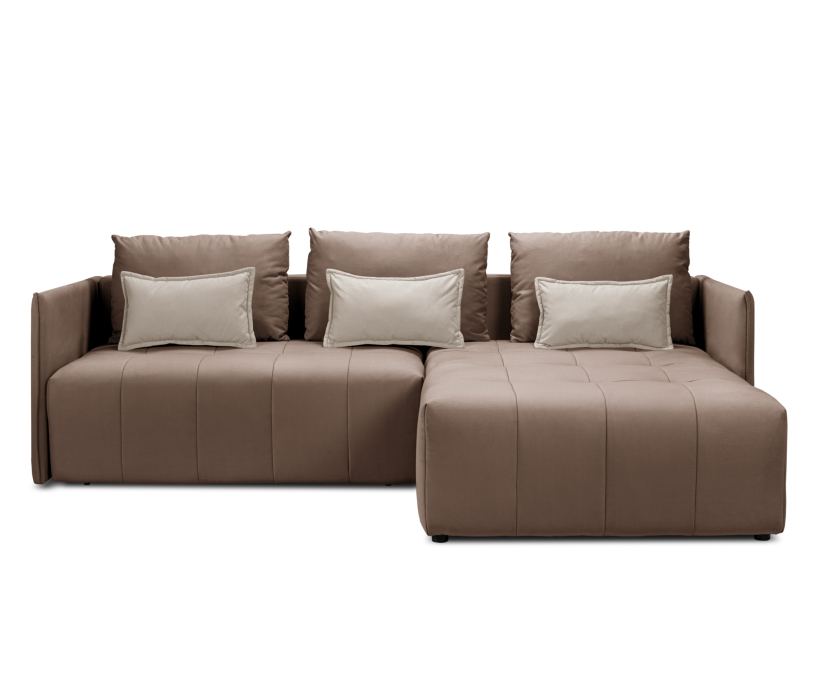 Диваны угловые в гостиную, Диван еврокнижка угловой Чилетти, микровелюр