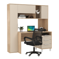 Прямые компьютерные столы, Домашний офис Mobi Комфорт 12.95N с компьютерным креслом 103 чёрного цвета