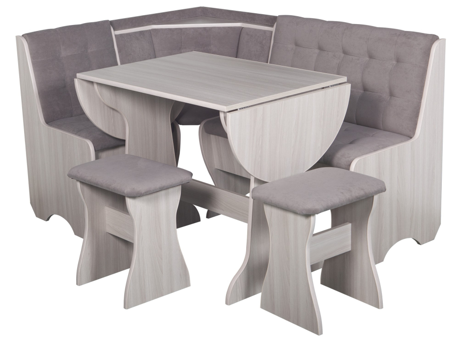 Кухонные уголки, Кухонный уголок Стиль 1Л (со столом СТ-2У) Ясень шимо светлый / велюр