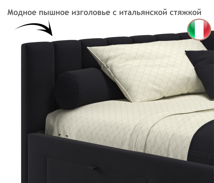 Мягкая кровать, Мягкая кровать-тахта Milena 1200 c ящиками