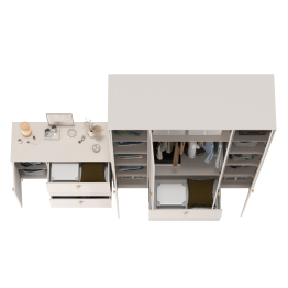 Шкаф большой 4-х дверный Афина и комод с дверкой и тремя ящиками