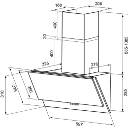 Вытяжка кухонная KRONA Olly 600 black PB
