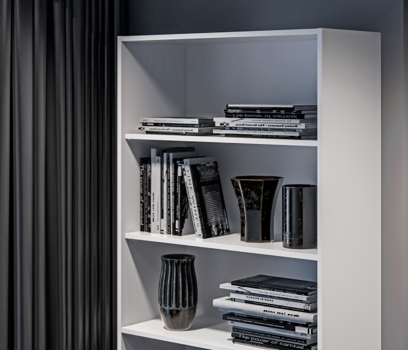 Стеллажи, Стеллаж Твин СБ-3373 Белый