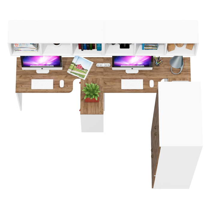 Домашние кабинеты, Мебель для работы и хранения вещей для двоих Лидер-8 № 48