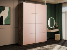 Шкафы-купе 2-х дверные, Шкаф-купе Прайм 2-х дверный Стекла пудра/Доводчики 120х57х230