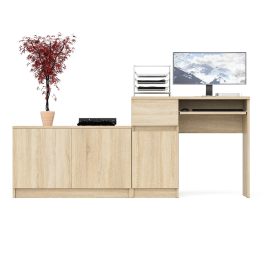 Компьютерный стол ящик и дверка Мори МС-1 левый с широкой тумбой 900