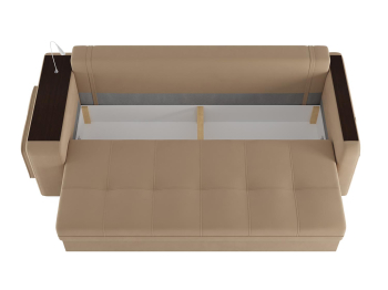 Диван-кровать прямой Smart 4 пуф слева Велюр