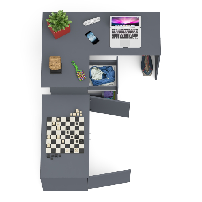 Угловые, Компьютерный угловой стол левое исполнение с широкой тумбой Мори МА-900