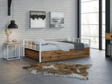 Кровати 120х190, Полутороспальная кровать Арга 120 ящики дуб крафт табак