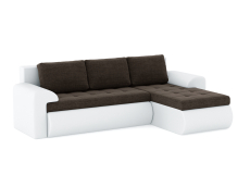 Диваны угловые в гостиную, Диван-кровать угловой Кормак с подлокотниками, рогожка +кож. зам.