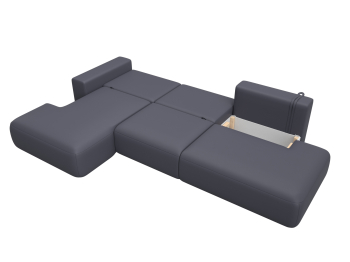Диван угловой Лига-036 НПБ Модерн Лонг левый угол, экокожа GRIFON