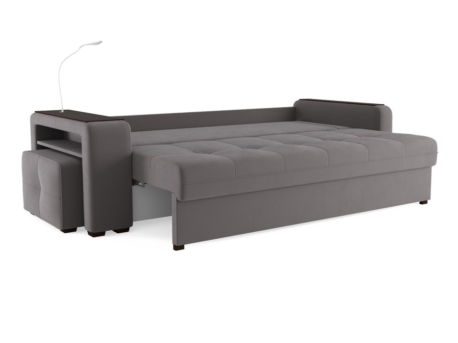 Диваны с ящиком для белья, Диван-кровать прямой Smart 4 пуф слева Велюр