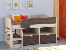 Кровати-чердаки, Кровать-чердак Астра 9 V6 Дуб молочный