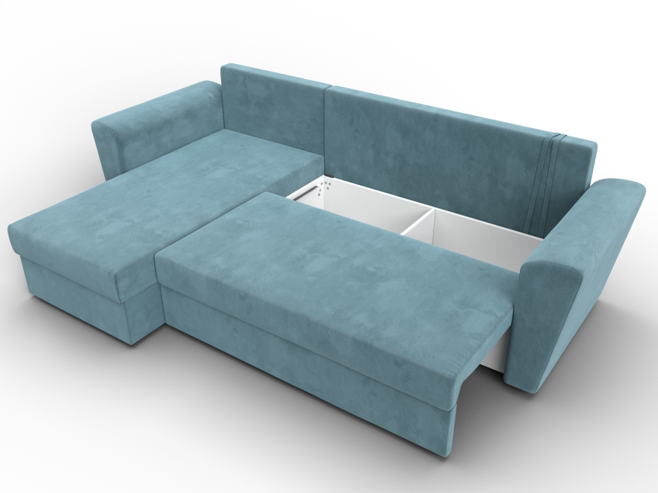 Диваны угловые в гостиную, Угловой диван Амстердам Лайт левый угол, велюр