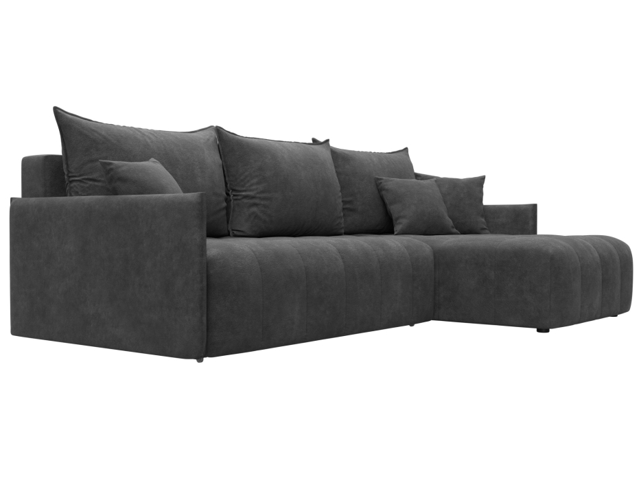 Диваны угловые в гостиную, Диван угловой Лига-054 НПБ угол универсальный, велюр BRUT