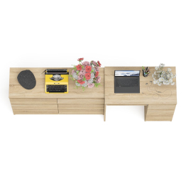 Комод Мори МК-1200 6 ящиков и компьютерный стол МС-6 три ящика справа