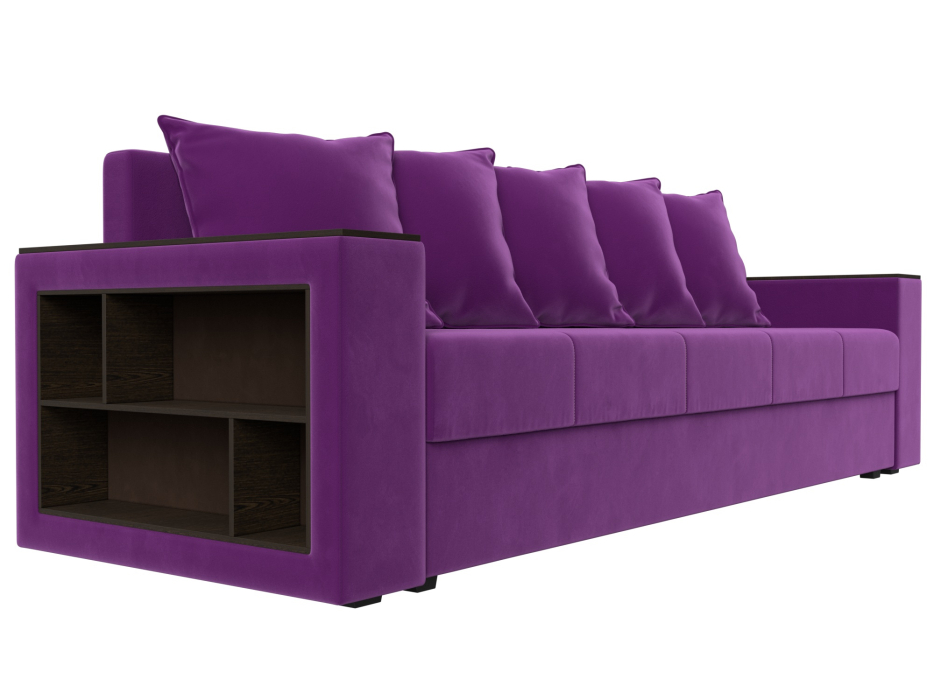 Диваны кровати со спальным местом, Диван прямой Дубай Лайт полки слева, микровельвет