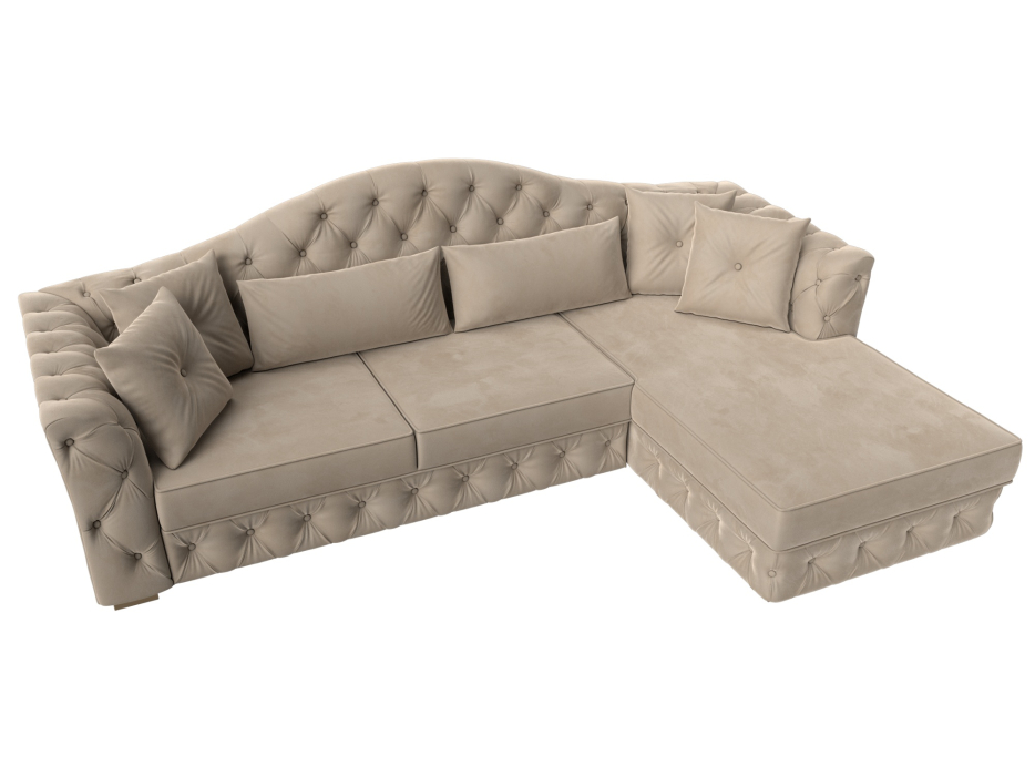 Диваны угловые в гостиную, Диван угловой Артис правый угол, велюр