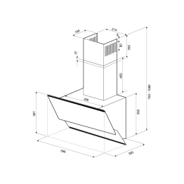 Вытяжка кухонная IRMA 600 black sensor