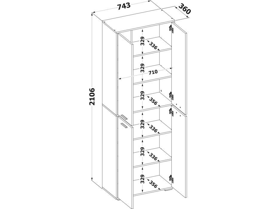 Закрытые, Стеллаж Сокол ШУ-354