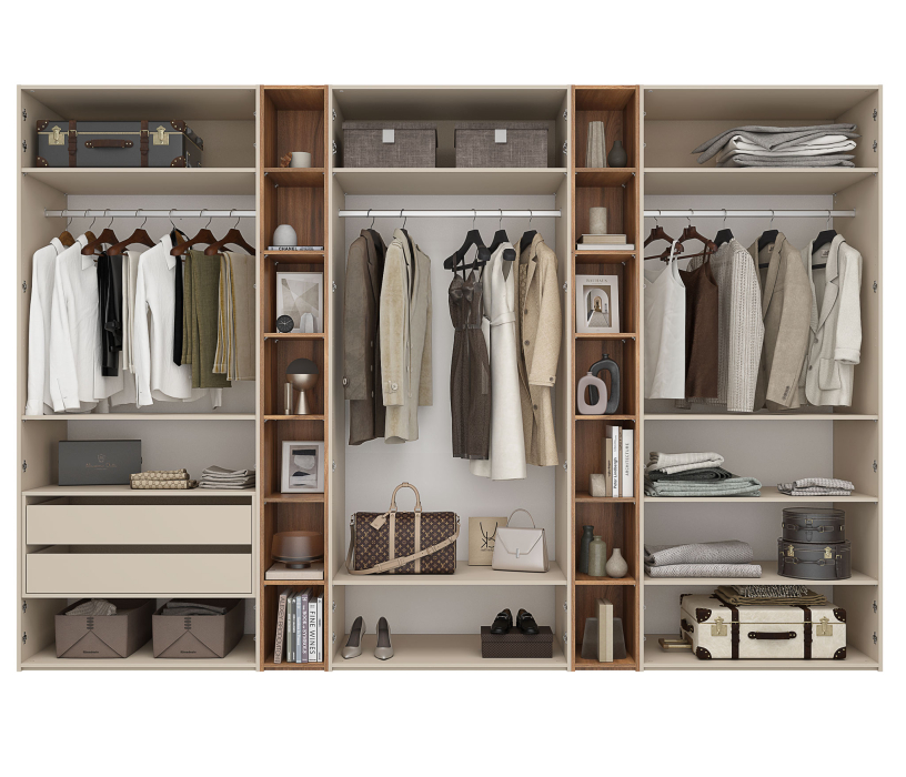 Шкафы распашные, Шкаф 6-ти дверный со стеллажами Лаура Компл 2, 3520