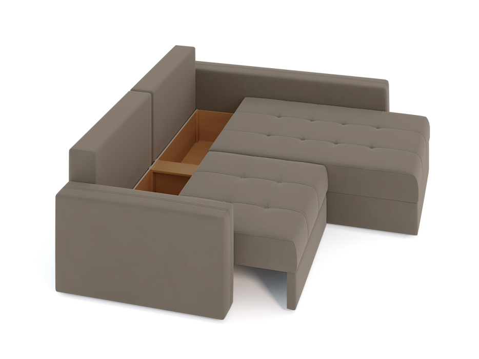 Диваны угловые в гостиную, Диван-кровать угловой Брест 2 секции еврокнижка, велюр